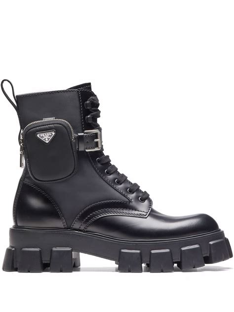 white prada boots men|Prada ankle pouch combat boots.